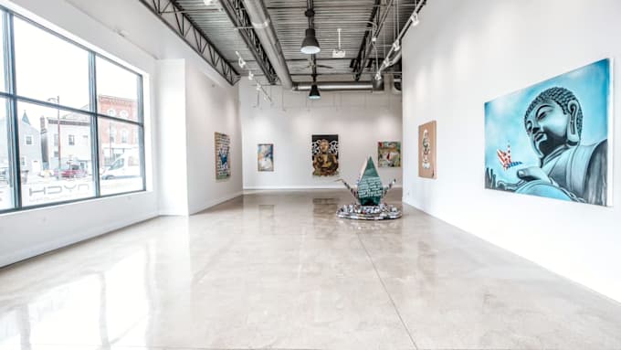 create a modern 3d virtual museum design, art gallery, or 3d art pavilion design