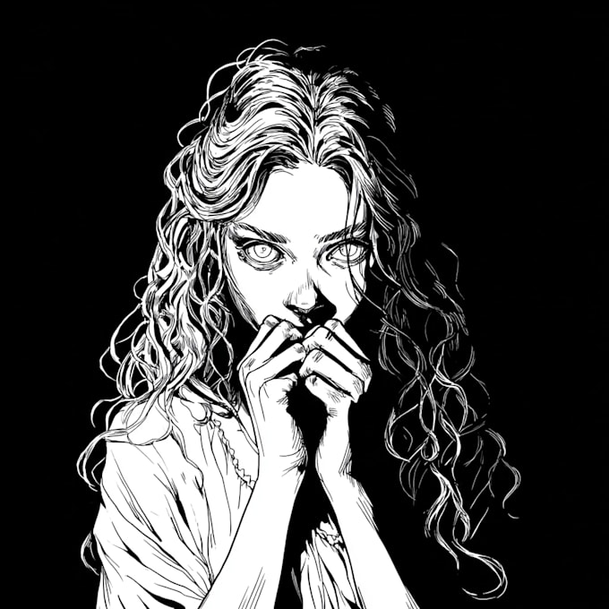 design an horror and gothic line art illustrations
