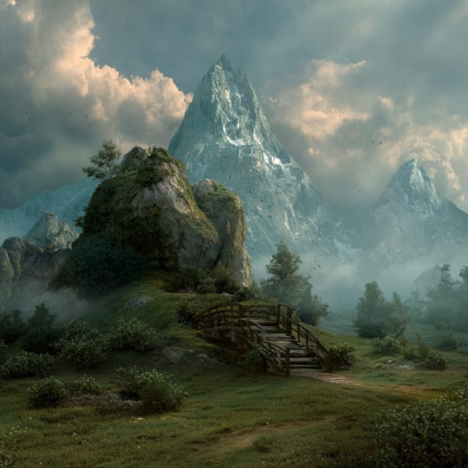 do stunning fantasy landscape, background illustration