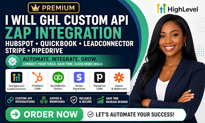 ghl custom api zap integration hubspot quickbook leadconnector stripe pipedrive