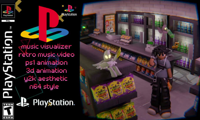 Do 3d lowpoly music visualization low poly music video ps1 psx ps2 ...