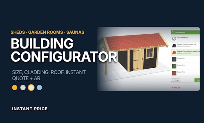 build a 3d building garden room or shed configurator