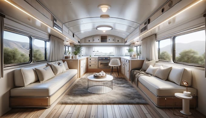 design professional 3d caravan, camper van, or mobile home interior layout