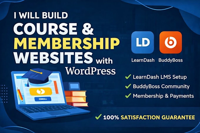 build a professional learndash lms website or online course wordpress platform