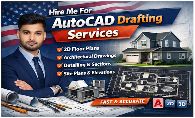 do architectural autocad floor plan and permit drawings