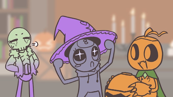 make a hand drawn, 2d animation of your character or oc