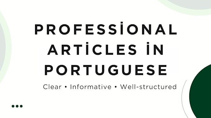 write professional articles in portuguese
