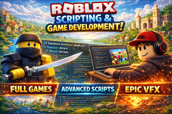 do roblox full game creation roblox development script vfx gui ui for your game