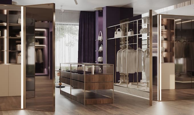 Turn 2d plans to 3d clothing store, jewelry workshop, office layout ...