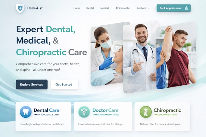 design dental, doctor and chiropractor website