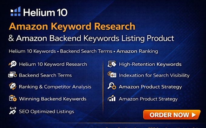 set helium10 amazon keyword research write amazon backend search listing product