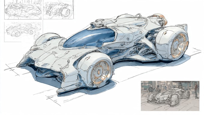 Make detailed car design vector illustration by Sachineilkers | Fiverr