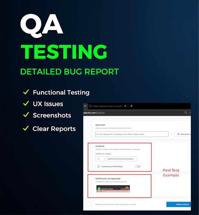 test your website like a real user and deliver a detailed bug report