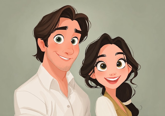 draw a personalized cartoon couple drawing