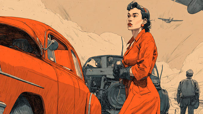 create cool retro comic art design illustration