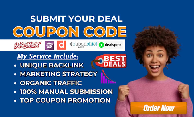 manually submit your coupon code to 50 popular deal and coupon websites