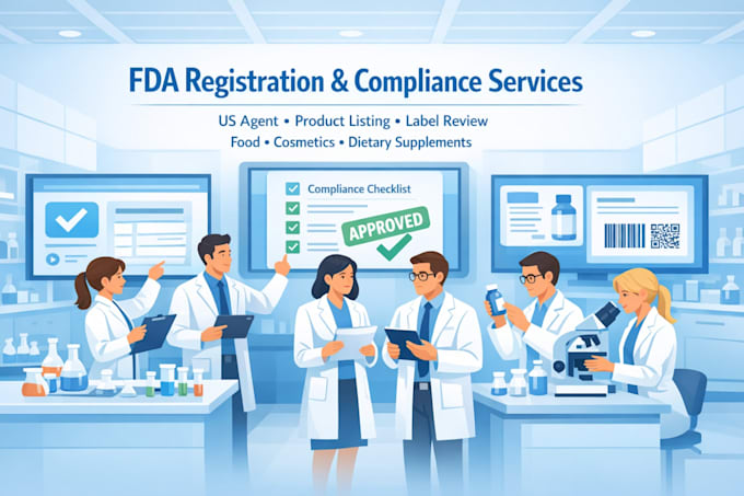 Handle fda registration, compliance, us agent, product listing and ...