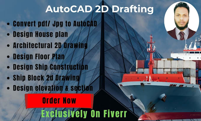 do draw house plan, floor plan and ship construction 2d drawing