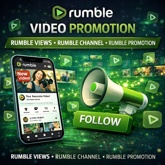rumble video promotion, rumble views, rumble channel , rumble promotion