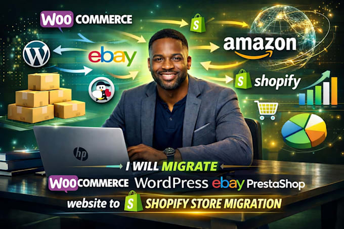 migrate woocommerce wordpress ebay prestashop website to shopify store migration