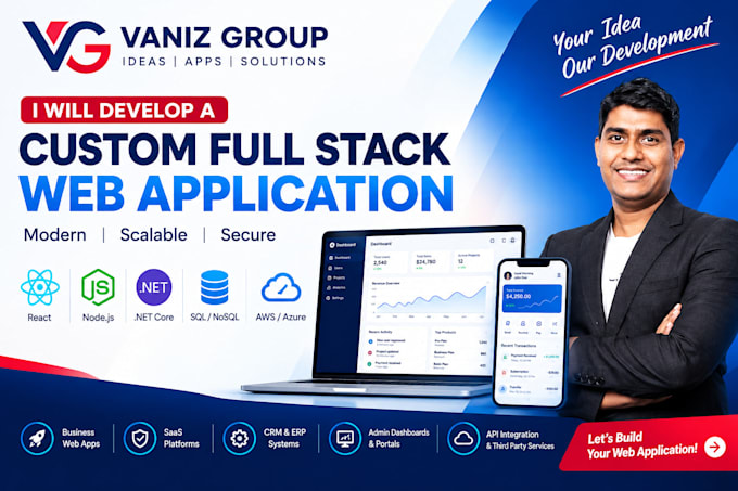 develop a full stack web application for your business