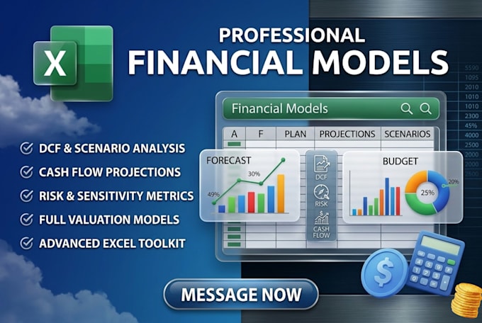 provide excel financial models, forecasting, budget, financial projections