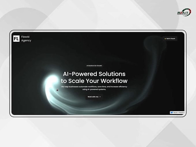 develop a 3d animated webflow website with interactive elements