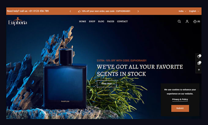 design perfume website fragrance website perfume shopify store cologne website