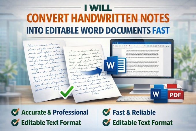 convert handwritten notes or letters into editable text