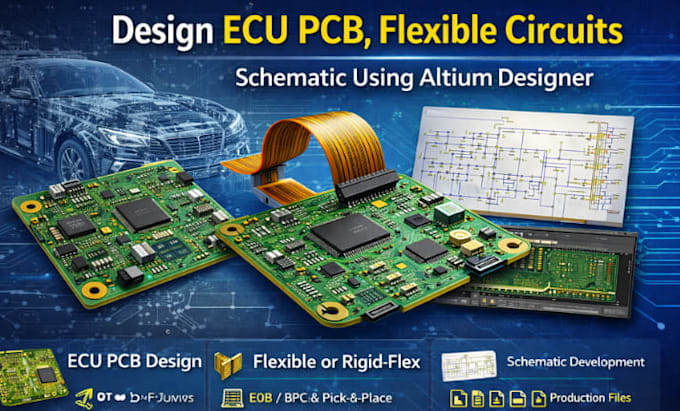 design ecu pcb, flexible circuits and schematic using altium designer or kicad