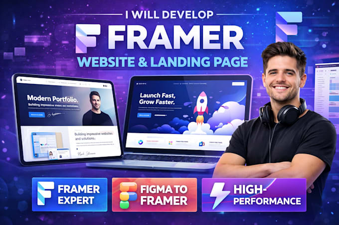 Desenvolver site em framer, landing page em framer, figma para framer ...