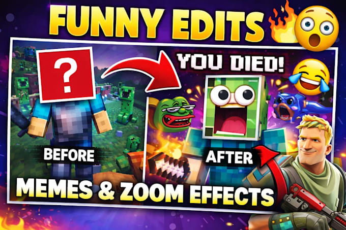 edit your funny gameplay videos for youtube or tiktok