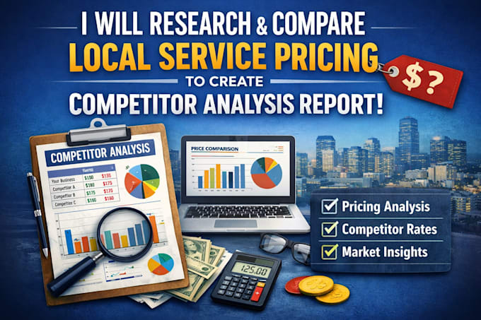 research and compare local service pricing to create competitor analysis report