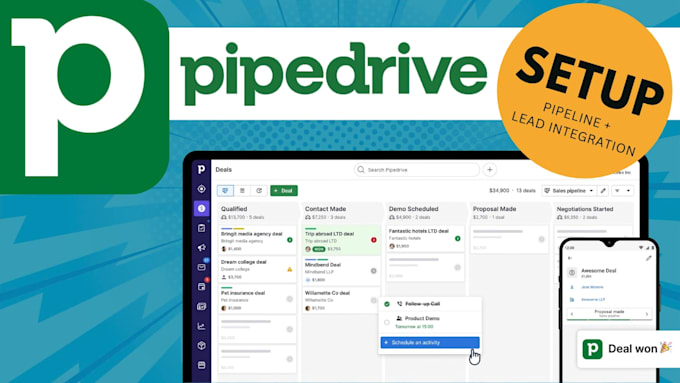 set up or fix your pipedrive CRM pipeline and automations