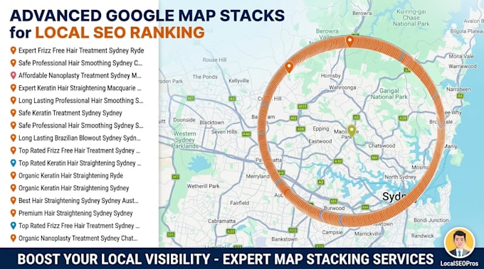 create advanced google map stacks for local SEO ranking