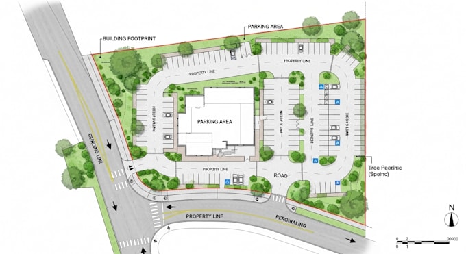 render site plan, subdivision, town plan, property map and campground map