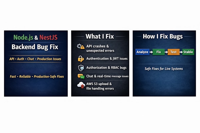 fix nodejs nestjs bugs