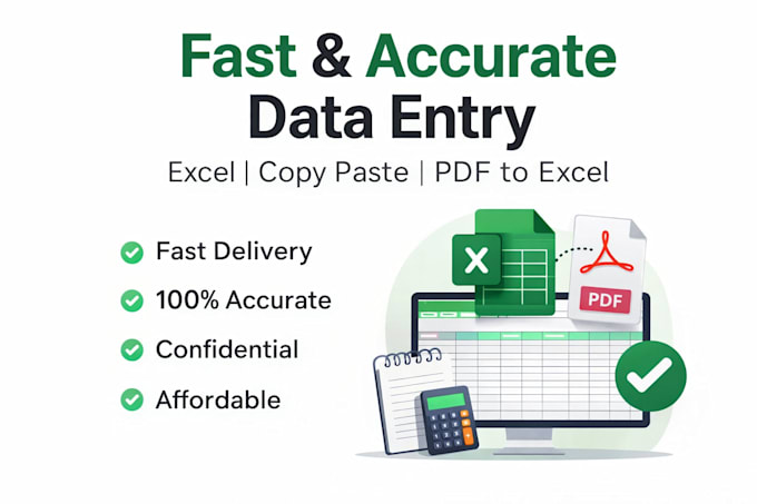 Do fast and accurate data entry, copy paste and excel work by Shana0928 ...