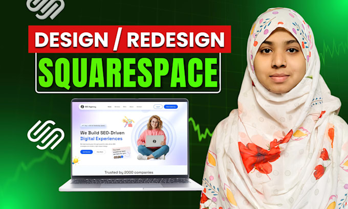 build squarespace website design, redesign squarespace website, landing page