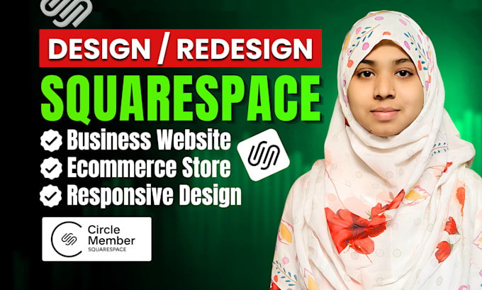 build modern squarespace website design, redesign and landing page development