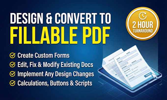 design or convert documents to editable fillable PDF forms