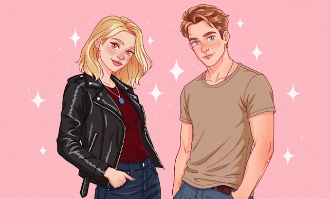 draw a cozy character, portrait or couple illustration