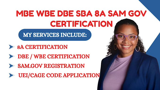 prepare and submit mbe wbe dbe sba 8a wosb sam gov certification
