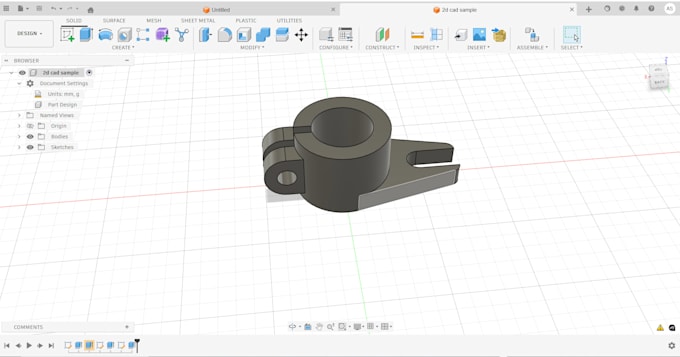 3d cad design, 3d model 2d cad drawing on fusion360 solidworks ...