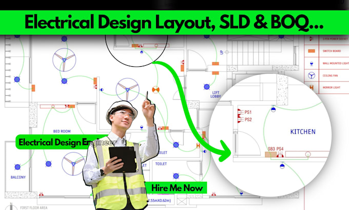 create autocad electrical drawings, electrical floor plan and sld