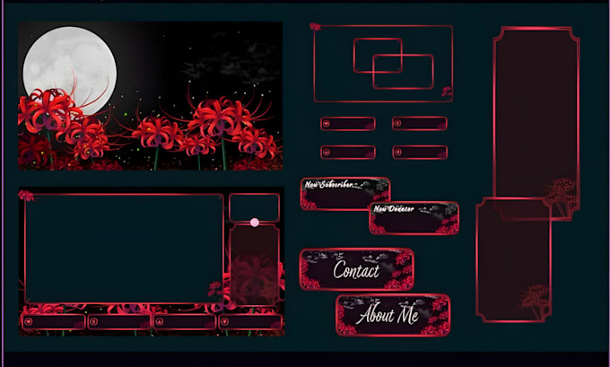 Design custom animated twitch steam overlay, twitch logo, kick, panels ...