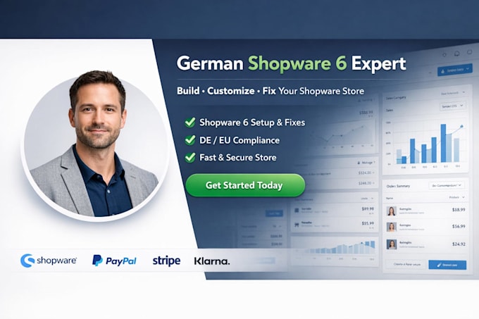 build customize or fix your german shopware 6 store, shopware expert, de, eu