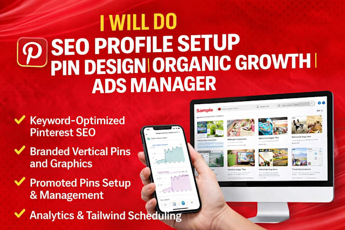 do pinterest profile setup SEO pin design organic growth ads manager tailwind