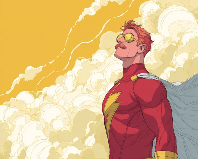 design comic style superhero characters with action poses