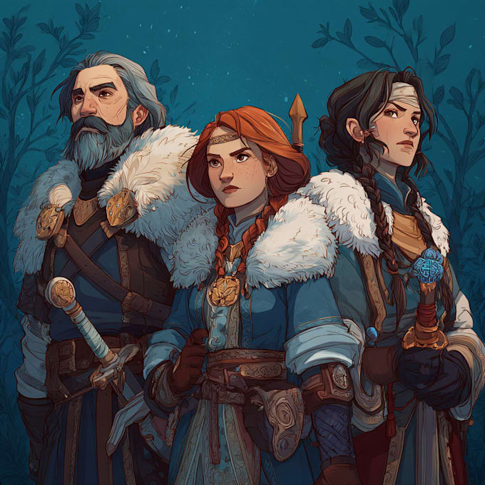 design custom dnd party portraits and group art